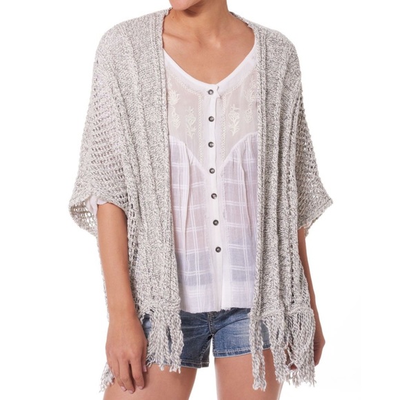 Silver Jeans Sweaters - Silver Jeans Kimono Style Fringe Cardigan
